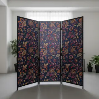 Decoration fabric jacquard Inaya bleu