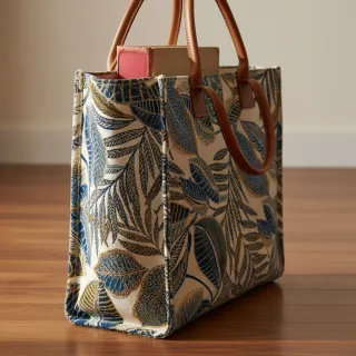 Decoration fabric jacquard Cacao allover bleu