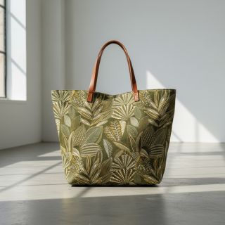 Decoration fabric jacquard Legende kaki