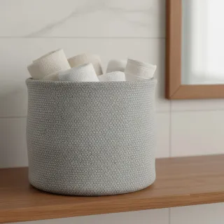 Decoration fabric DOBBY Coloured Dot grey