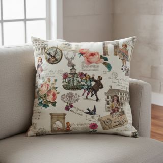 Decoration fabric premium Linenlook Poetry Romantic Scene digital print