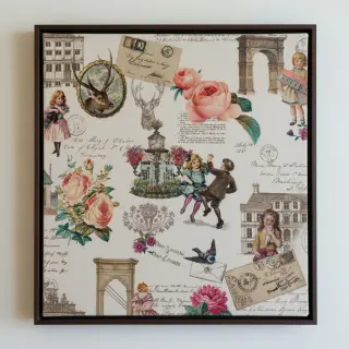 Decoration fabric premium Linenlook Poetry Romantic Scene digital print
