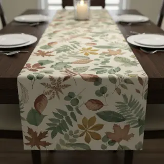 Decoration fabric premium Linenlook Coloured Leaf Mix digital print