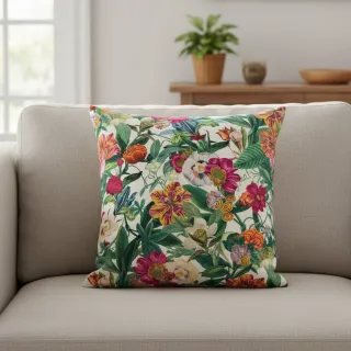 Decoration fabric premium Linenlook Flashy Floral Party digital print