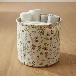 Decoration fabric Linenlook Spring Doodle Time