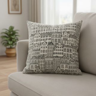 Decoration fabric Linenlook Townhouse Fine Line