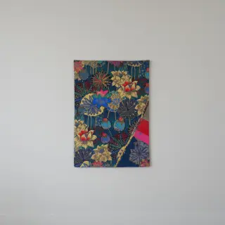 Decoration fabric jacquard Opium allover bleu