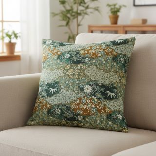 Decoration fabric jacquard Nuage allover kaki