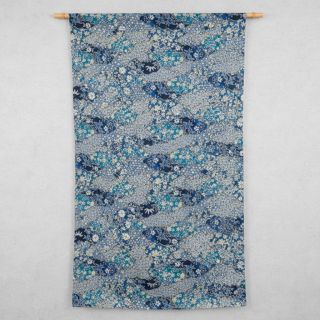 Decoration fabric jacquard Nuage allover bleu