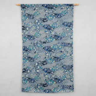 Decoration fabric jacquard Nuage allover bleu