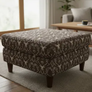 Decoration fabric jacquard DOUBLE FACE Landhaus Deer Heart taupe