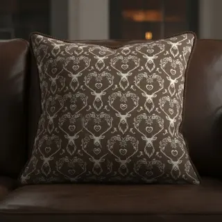 Decoration fabric jacquard DOUBLE FACE Landhaus Deer Heart taupe