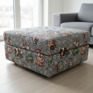 Decoration fabric Vegan black check digital print