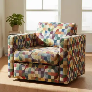 Decoration fabric PREMIUM GOBELIN Graphic retro shapes