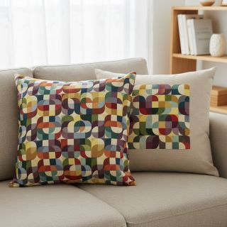 Decoration fabric GOBELIN Graphic retro shapes