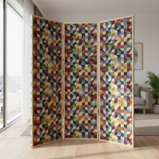 Decoration fabric PREMIUM GOBELIN Graphic retro shapes