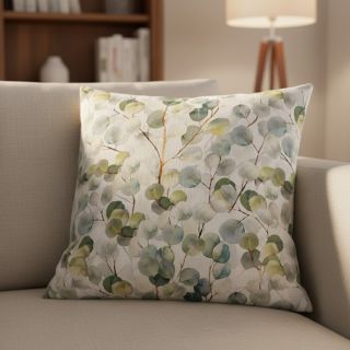 Decoration fabric Linenlook Eucalyptus boho leaf digital print