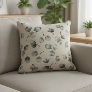 Decoration fabric Linenlook Eucalyptus watercolour branch