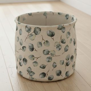 Decoration fabric Linenlook Eucalyptus watercolour branch