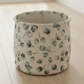 Decoration fabric Linenlook Eucalyptus watercolour branch