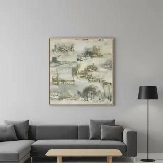 Decoration fabric Winter landscape digital print