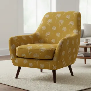 Decoration fabric Linenlook Elegant dandelion golden yellow