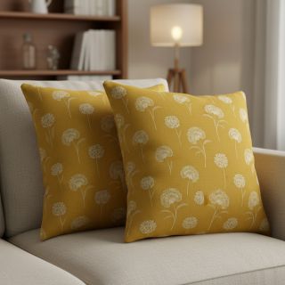 Decoration fabric Linenlook Elegant dandelion golden yellow