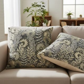 Decoration fabric jacquard Boho leaves