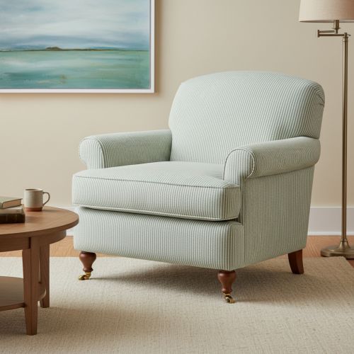 Decoration fabric DOBBY Colored stripe soft green