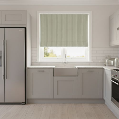 Decoration fabric DOBBY Colored stripe soft green