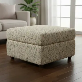 Decoration fabric Linenlook Little eucalyptus