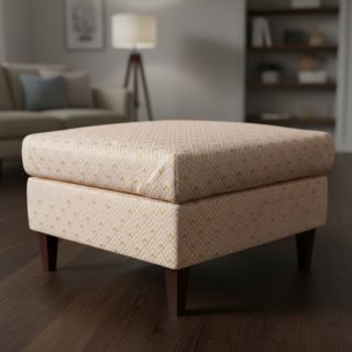 Decoration fabric Linenlook Art deco cubes rose metallic premium