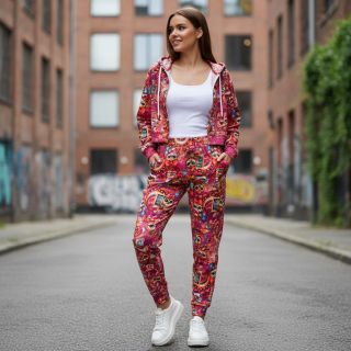 Sweat fabric Big eyes design A digital print