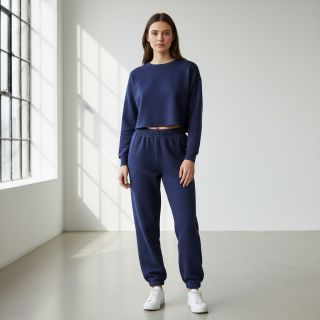 Sweat fabric DENIM dark blue