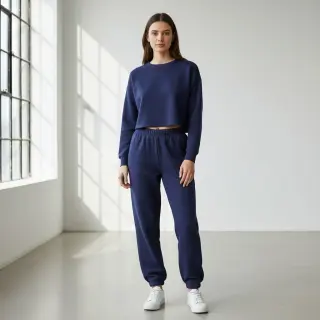 Sweat fabric DENIM dark blue