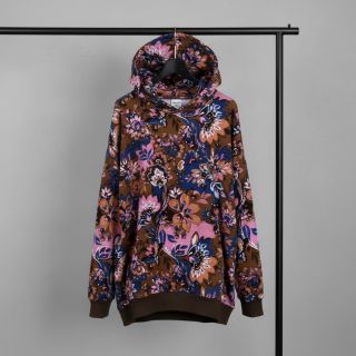 Sweat fabric Flowers Mici brown digital print