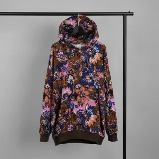 Sweat fabric Flowers Mici brown digital print