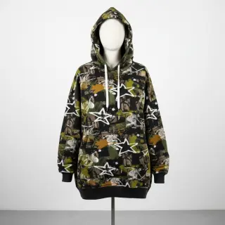 Sweat fabric Graffiti army green digital print