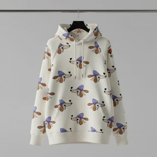 Sweat fabric Dogs and hearts off white