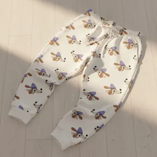 Sweat fabric Dogs and hearts off white