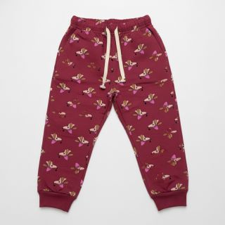 Sweat fabric Dogs and hearts red