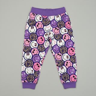Sweat fabric Happy faces purple digital print