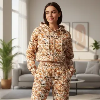 Sweat fabric Cutie pies design B digital print