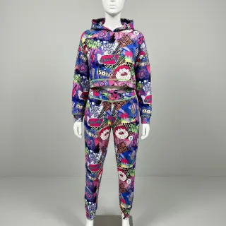Sweat fabric Manga cobalt digital print
