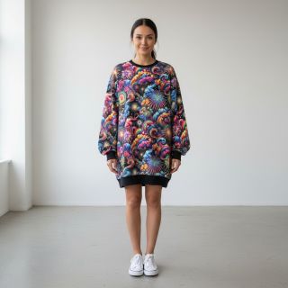 Sweat fabric Fire works design E digital print