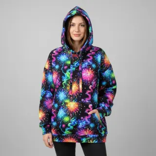 Sweat fabric Fire works design C digital print