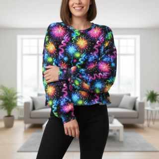 Sweat fabric Fire works design C digital print