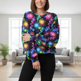 Sweat fabric Fire works design C digital print
