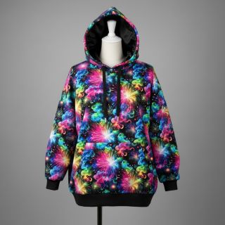 Sweat fabric Fire works design A digital print