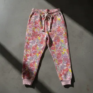 Sweat fabric Abstract flowers pink digital print